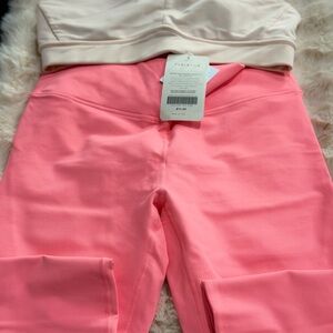 Fabletics ATHLETIC SET :bra and leggings PowerHold in coral color size Large